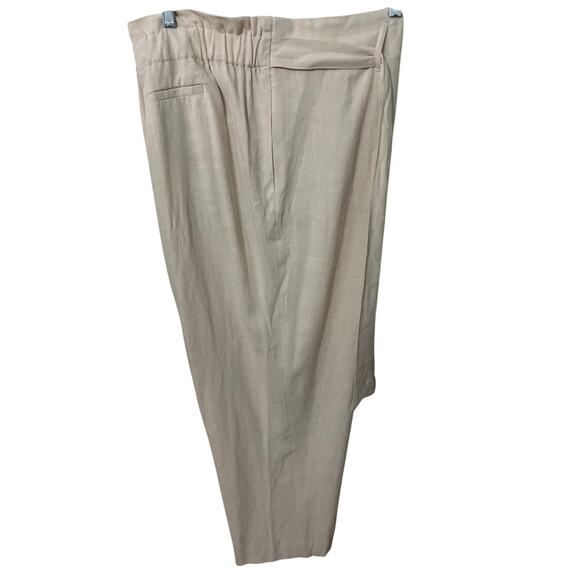 Bar III Womens Tie-Waist Paperbag Ankle Pants Beige Sz 2XL W Pockets Light Beige - Picture 2 of 8